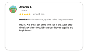 Haul ATX - Austin Moving Company Customer Reviews - Google Review - Amanda